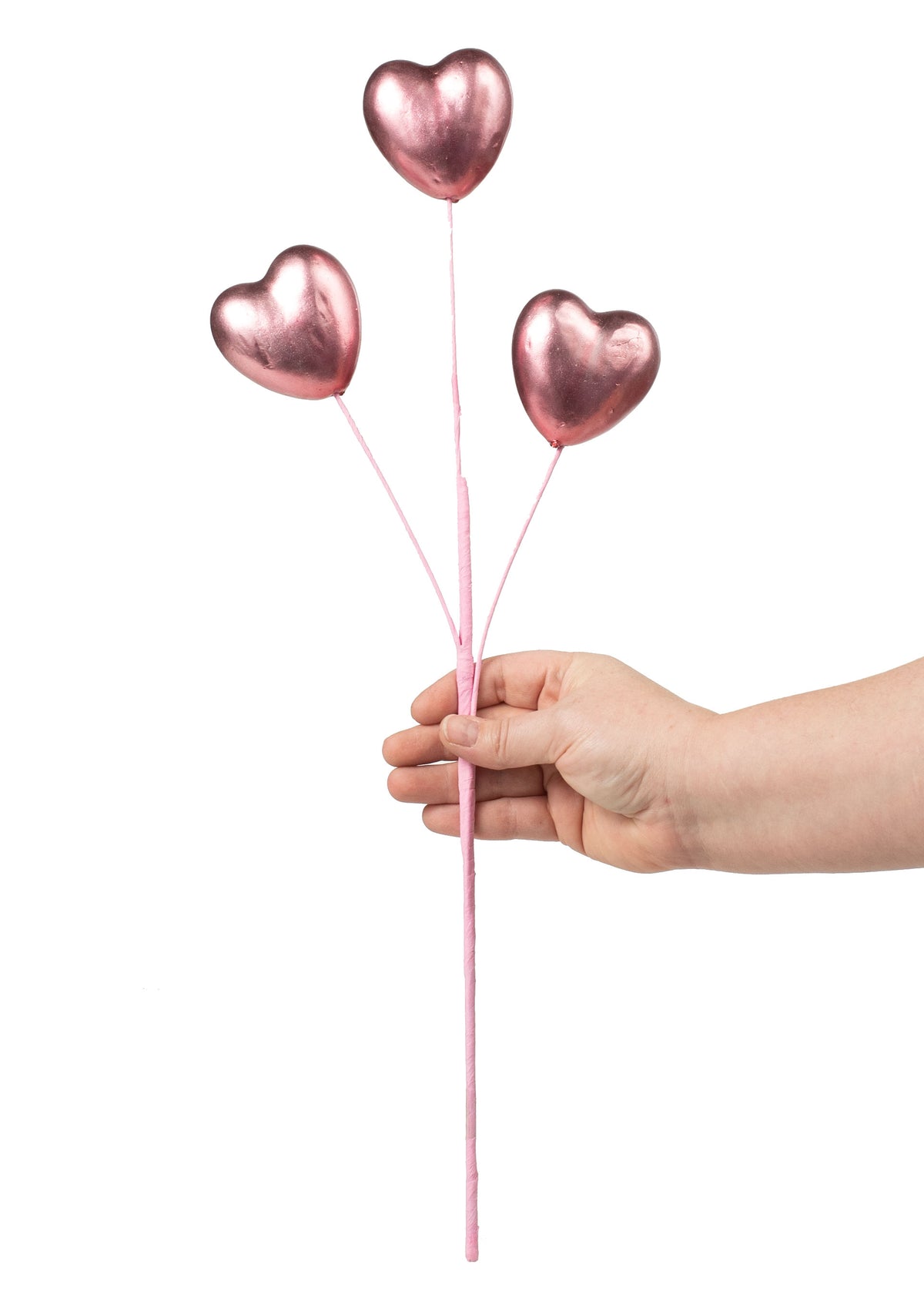 20" Metallic Heart Spray: Pink Lifestyle Photo