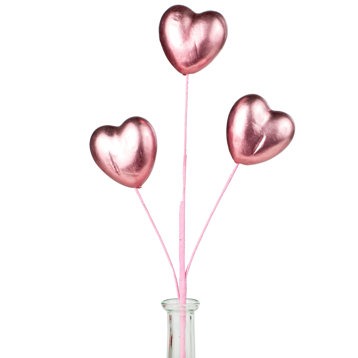 20" Metallic Heart Spray: Pink Item Number: 62530PK
