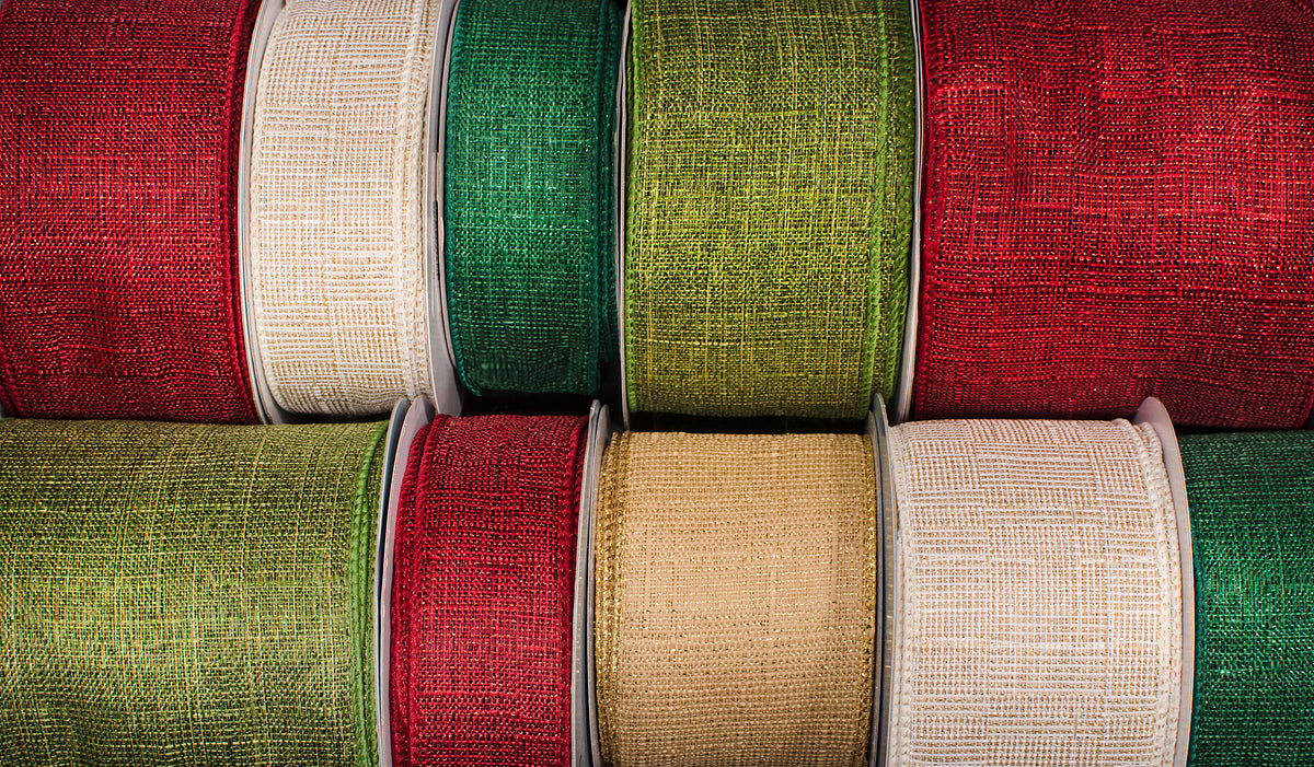 1.5" Metallic Royal Canvas Ribbon: Burgundy/Red (10 Yards) detail photo 3