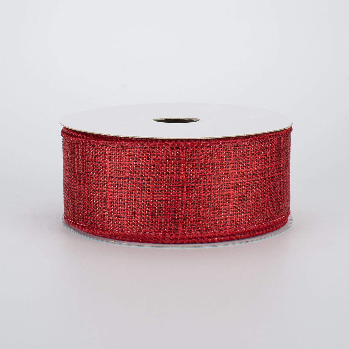 1.5" Metallic Royal Canvas Ribbon: Burgundy/Red (10 Yards)
