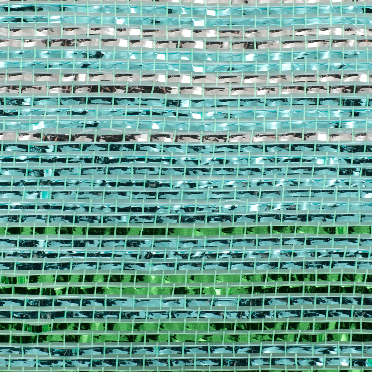 10" Metallic Wide Foil Ombré Mesh: Dark Mint, Ice Blue, Silver detail photo 3
