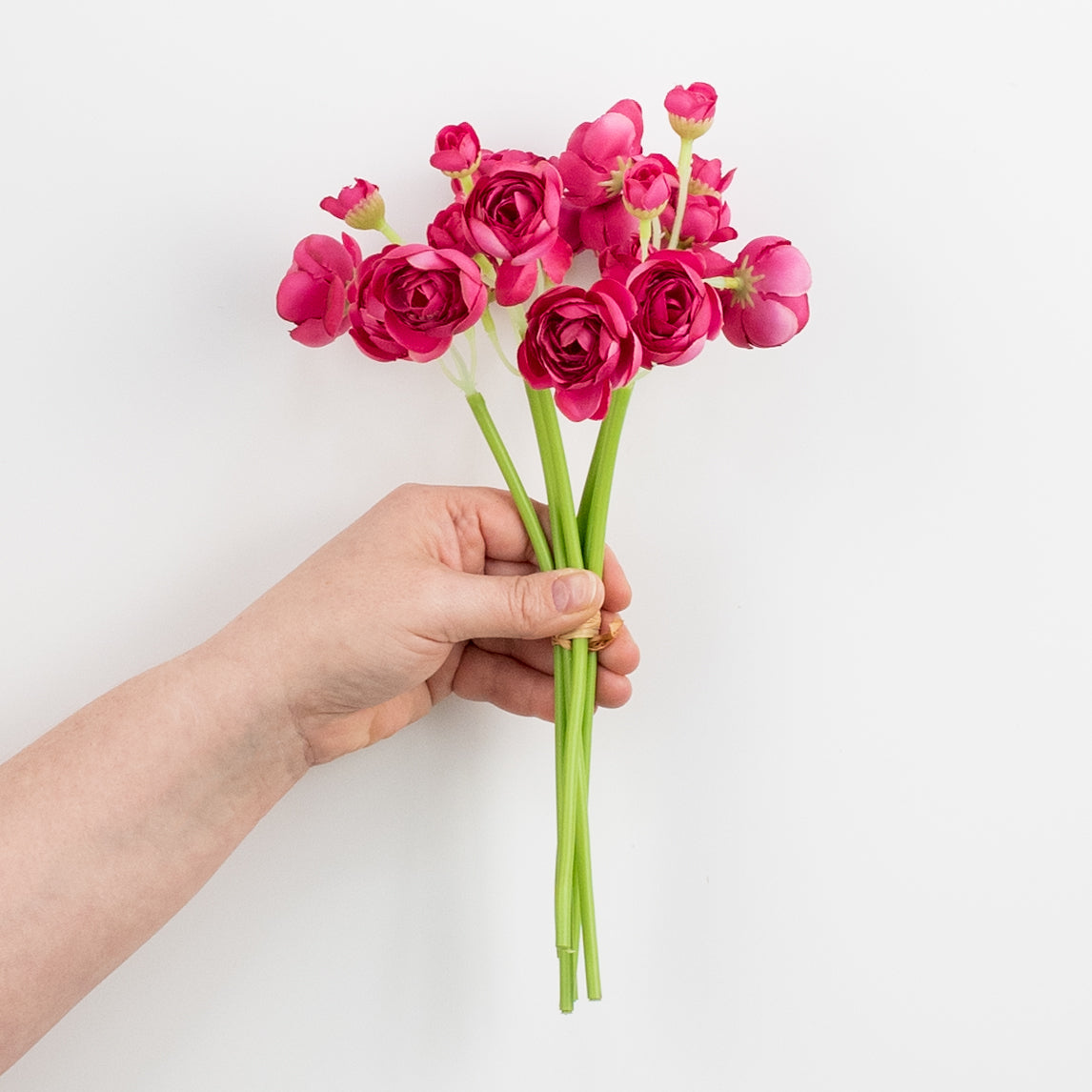 11" Mini Ranunculus Bundle: Fuchsia Pink detail photo 3