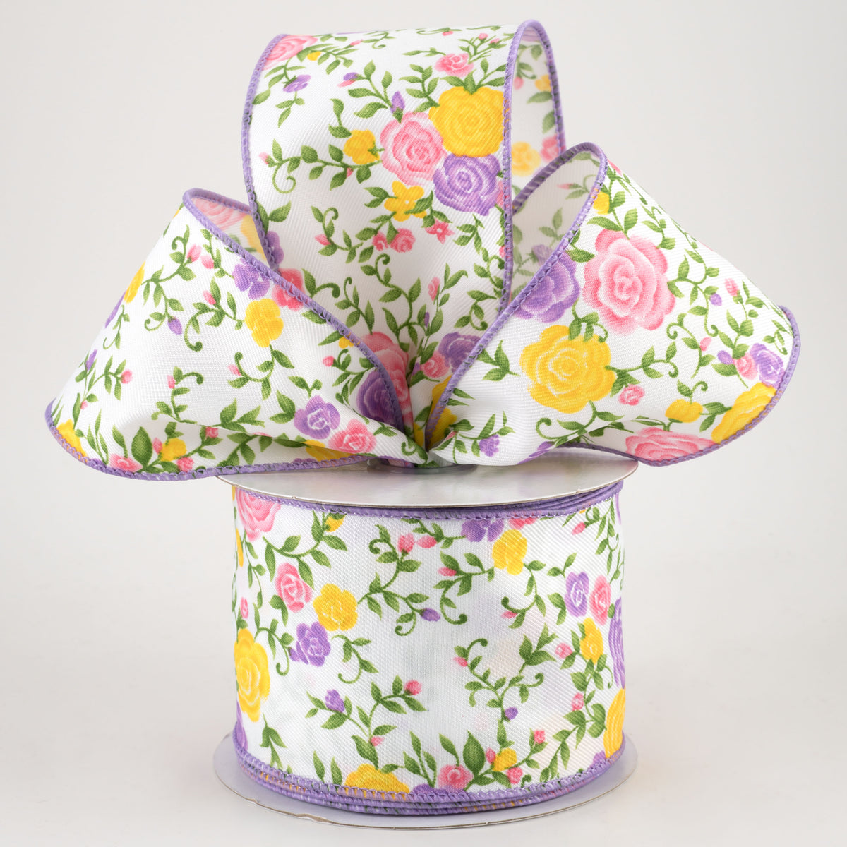 2.5" Mini Roses Ribbon: Spring Pastels (10 Yards) Lifestyle Photo