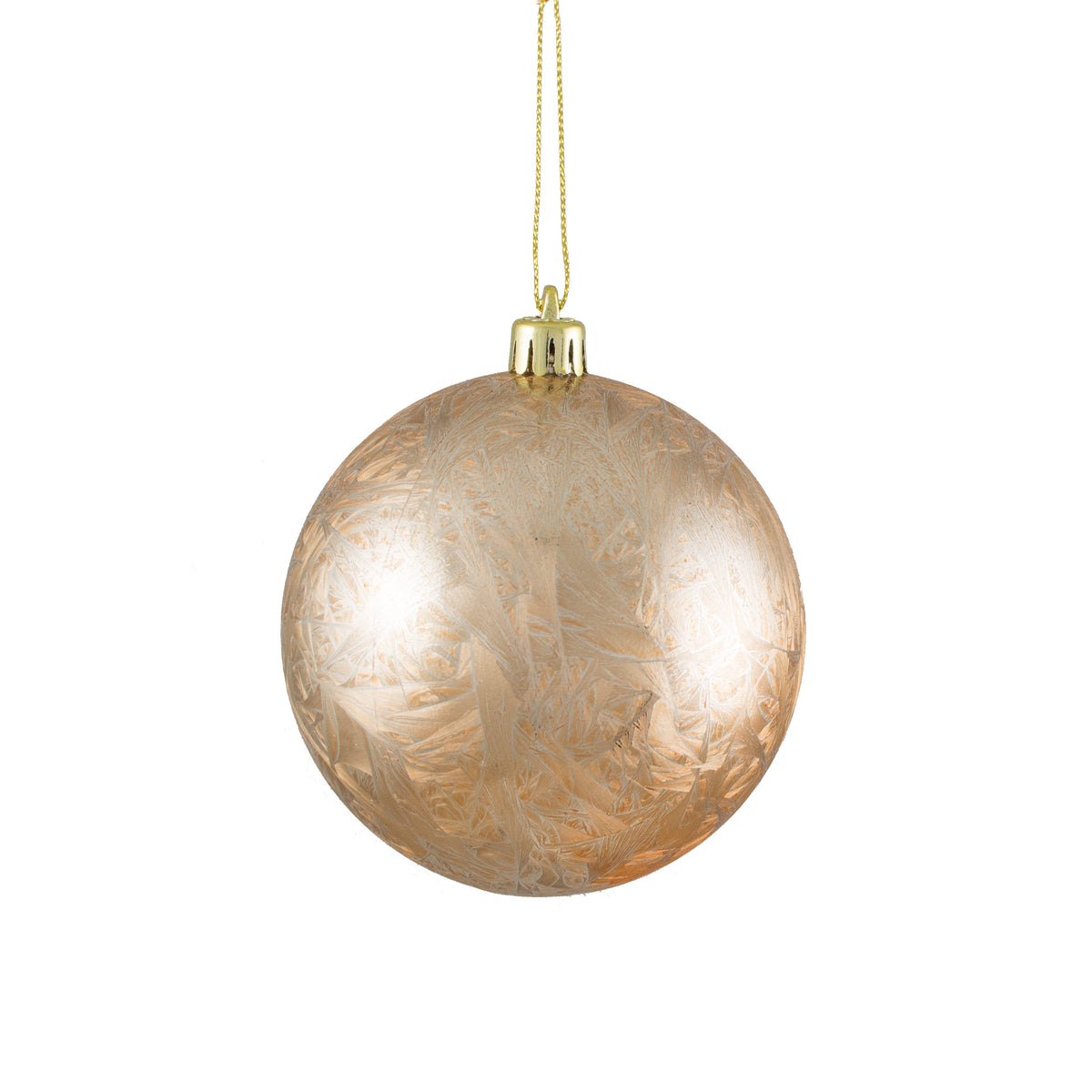 100MM Feather Smooth Ball Ornament: Rose Gold Item Number: XH101857