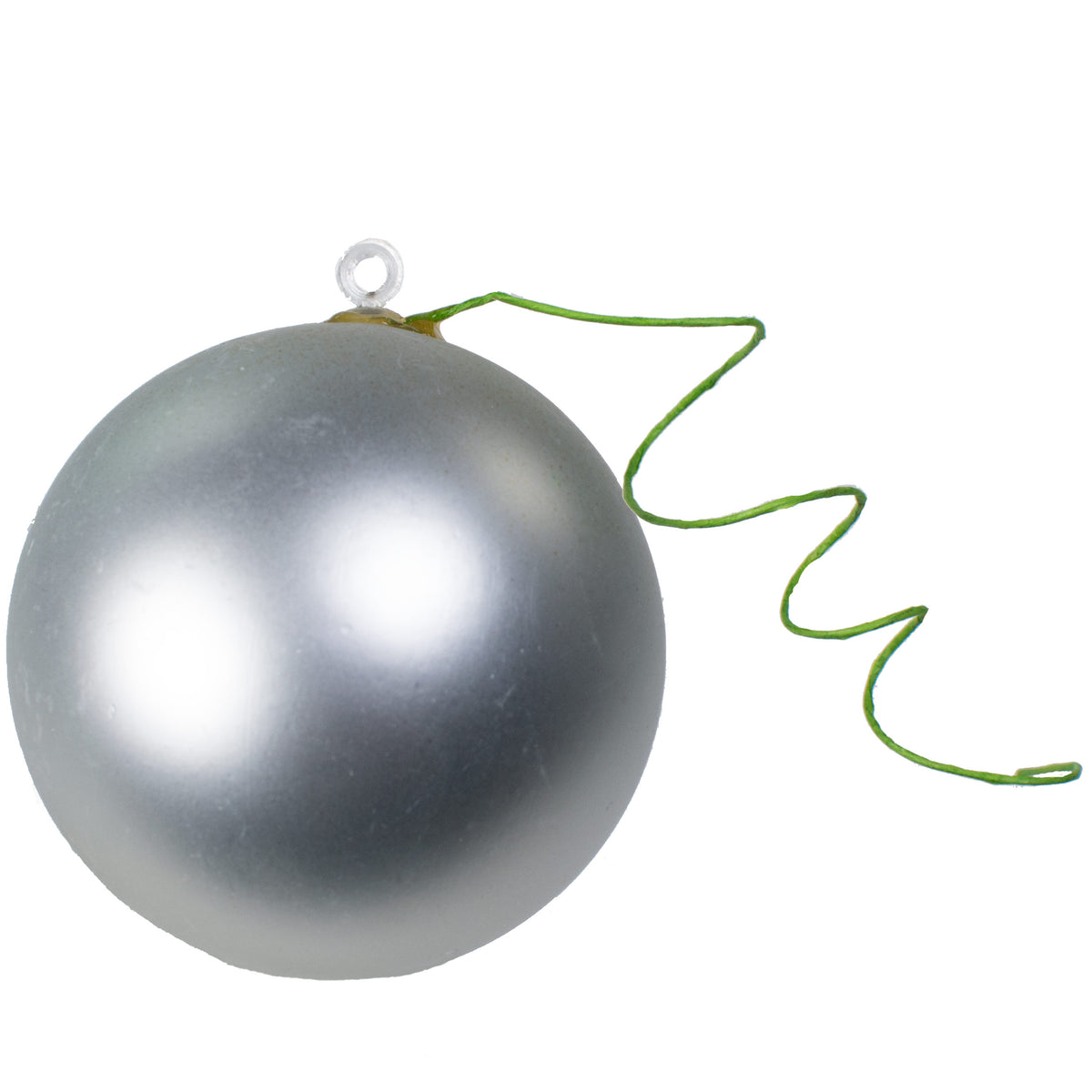 70MM Matte Ball Ornament On Wire: Silver (12) detail photo 3