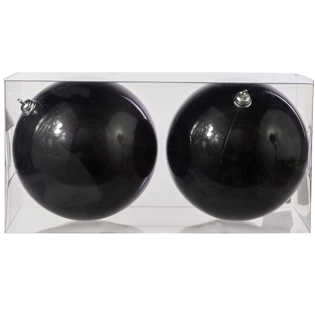 120MM Plastic Ball Ornaments: Candy Apple Black (Set of 2) Item Number: 157153