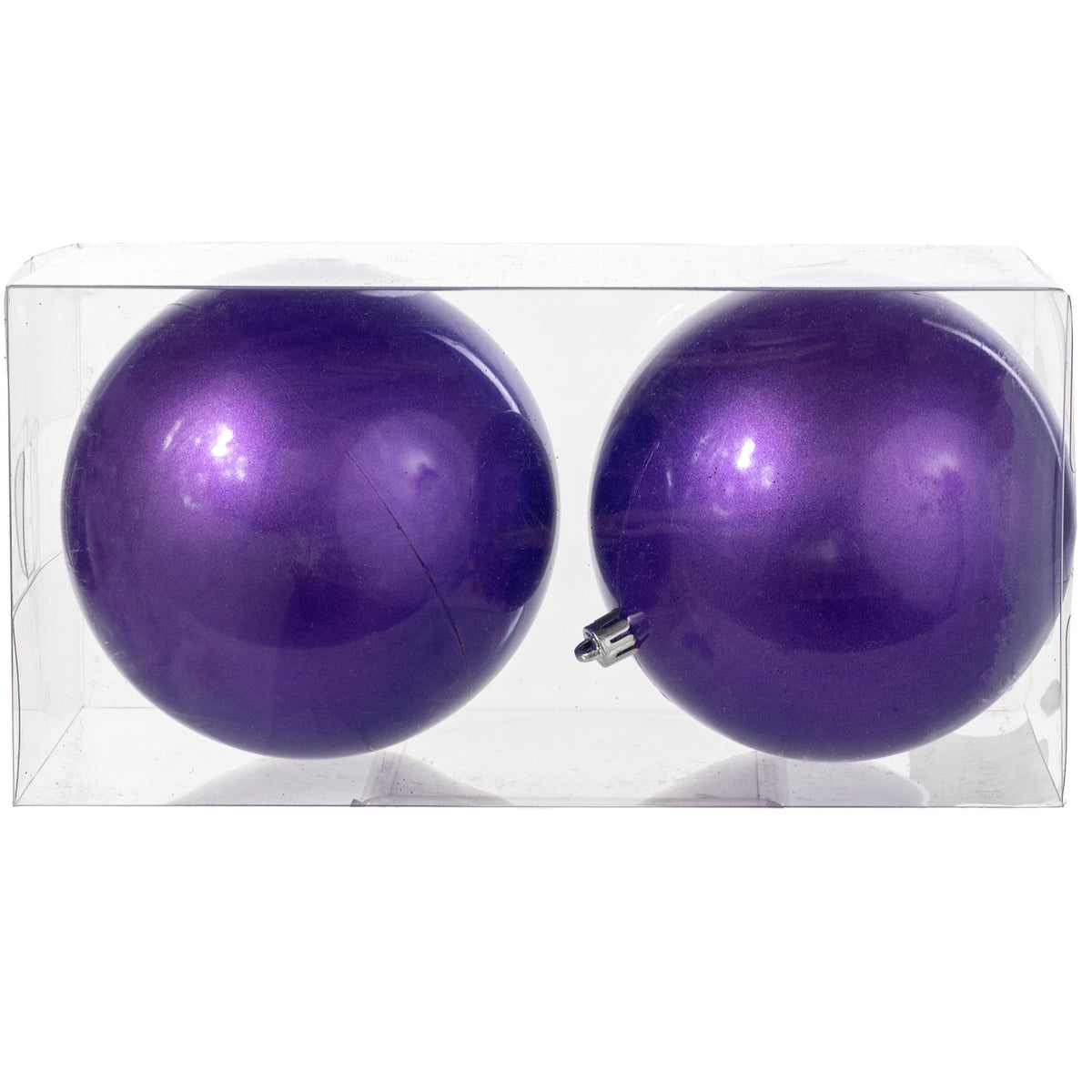 120MM Plastic Ball Ornaments: Candy Apple Purple (Set of 2) Item Number: 157139