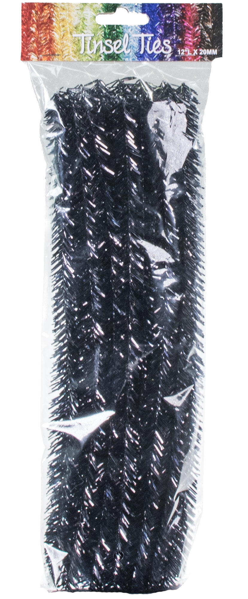 20mm Tinsel Tie Stems: Metallic Black (25) Item Number: MA000102