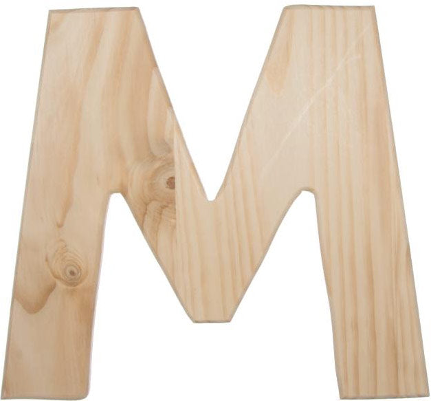 12" Natural Wood Letter: M Item Number: U0993-M