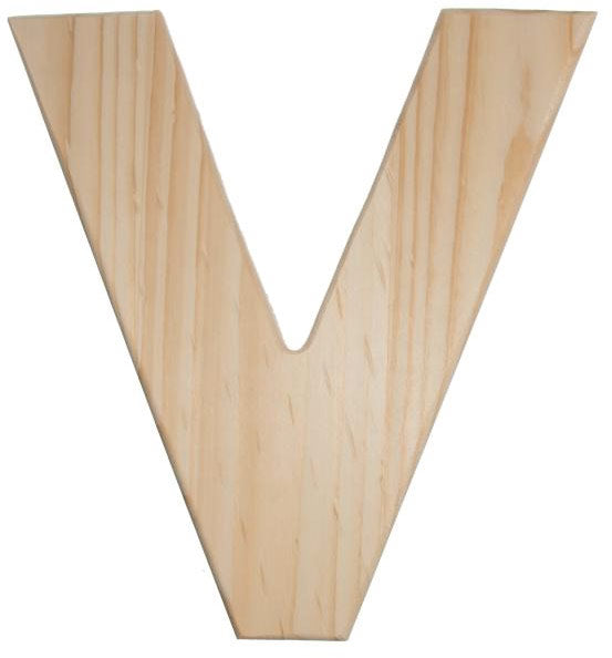 12" Natural Wood Letter: V Item Number: U0993-V