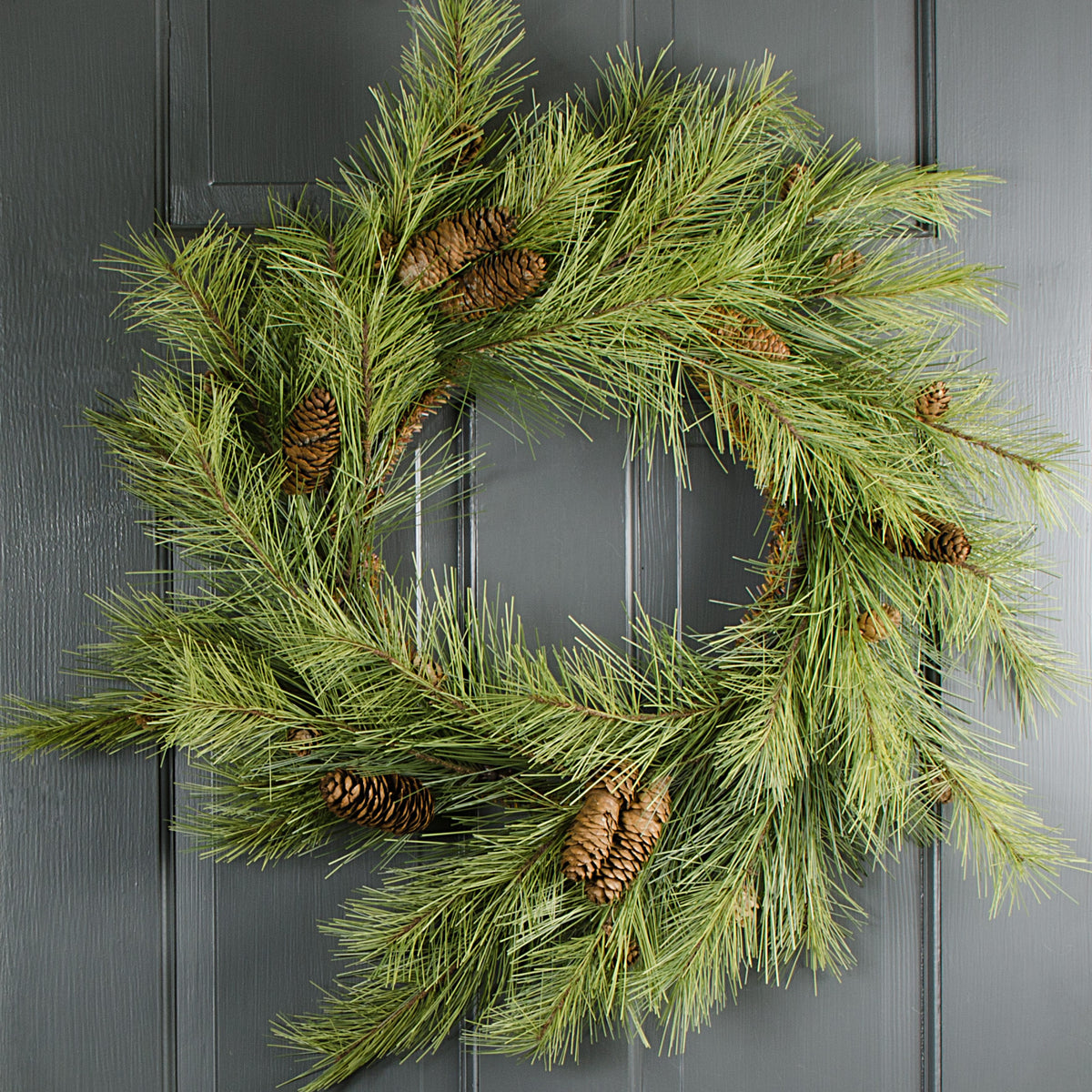 24" Northwoods Pine Wreath Lifestyle Photo