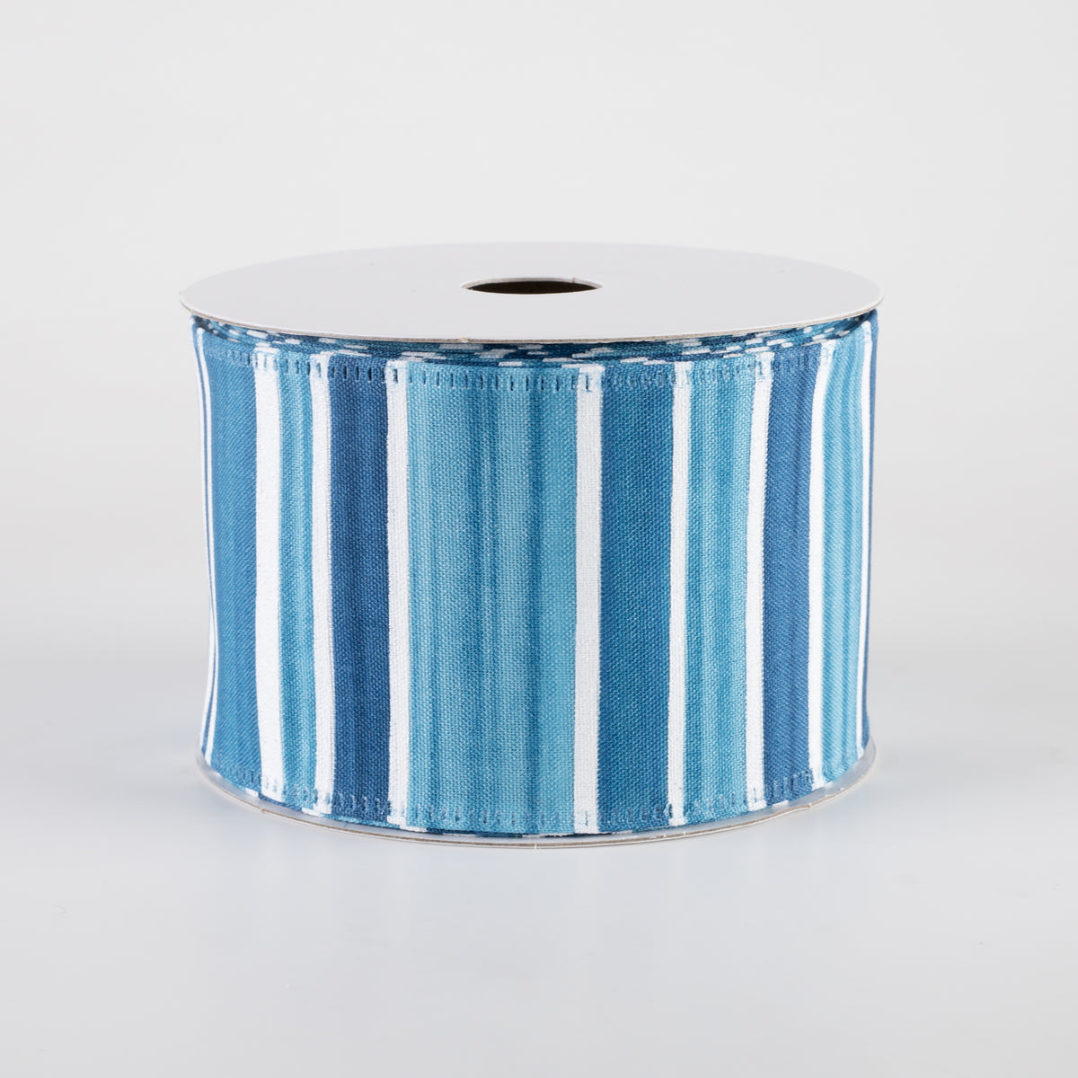 2.5" Ombré Stripes Glitter Ribbon: Seaglass Blues (10 Yards)