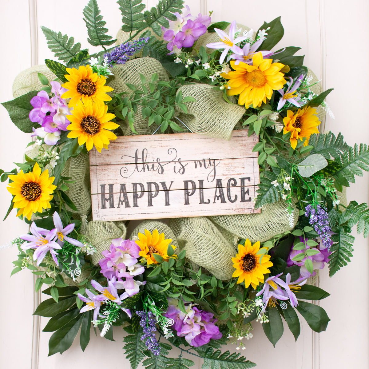 12" Pallet Wood Sign: This Is My Happy Place Lifestyle Photo