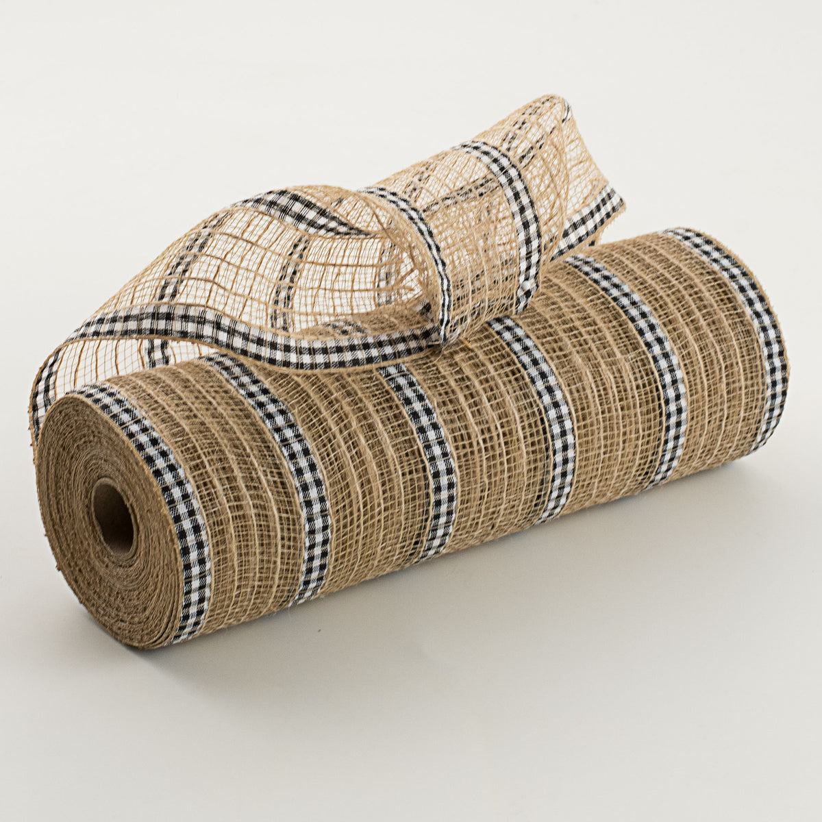 10" Patterned Mesh: Natural Jute & Buffalo Plaid Print Item Number: XB105510-21