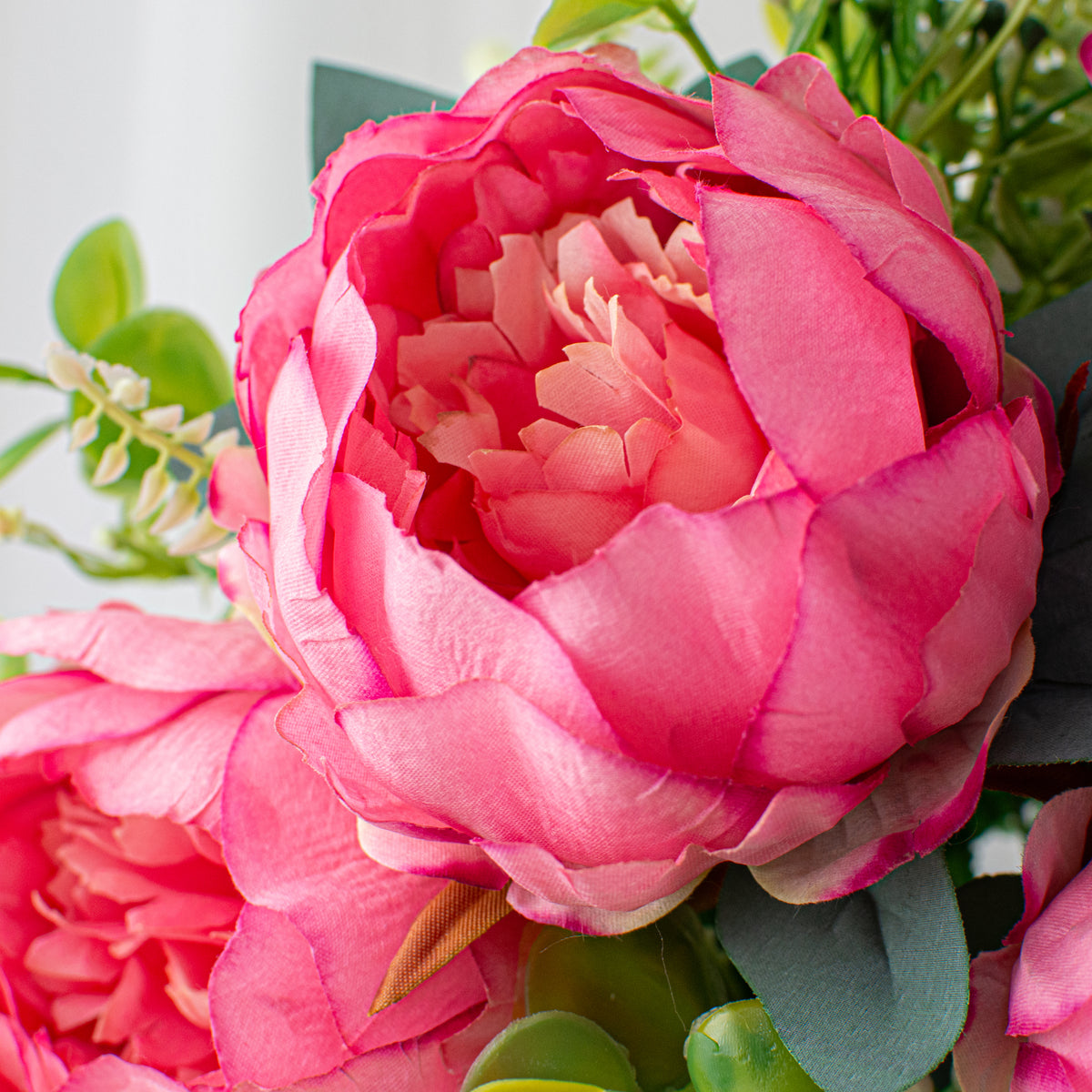 19" Peony Eucalyptus Bush: Pink Lifestyle Photo