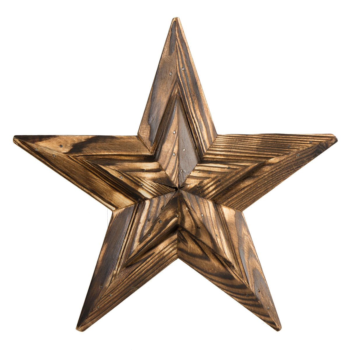 9" Pine Double Layer Star Ornament: Burnt Brown Item Number: XA1019