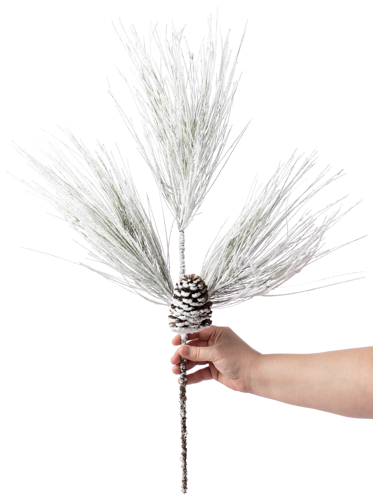 28" Pine With Pinecone Spray: Flocked Lifestyle Photo