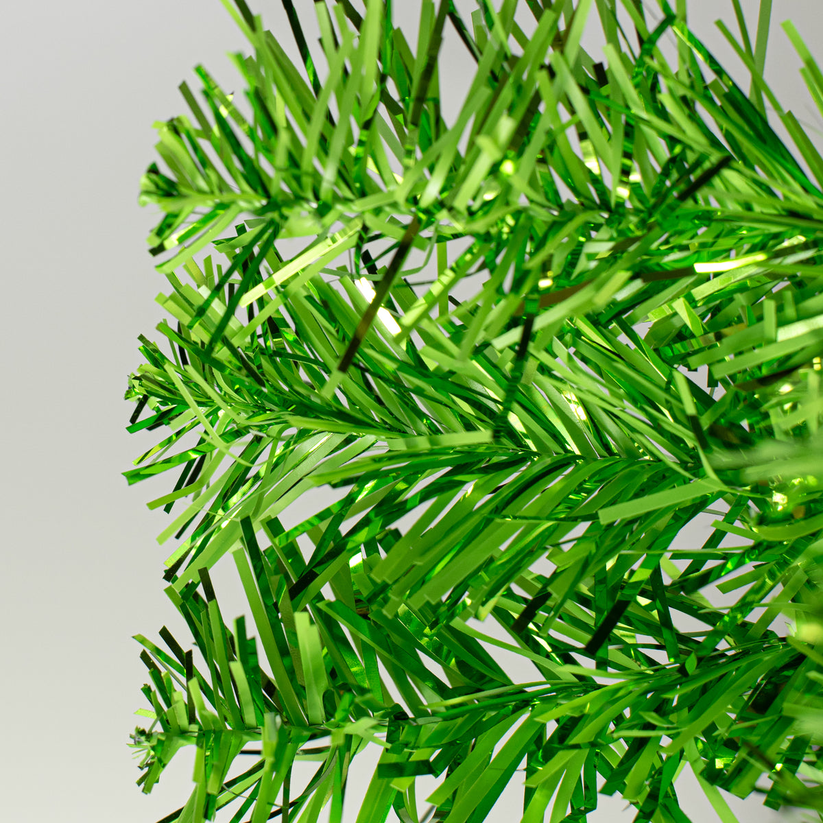 24" Pine Tinsel Wreath: Metallic Green detail photo 4