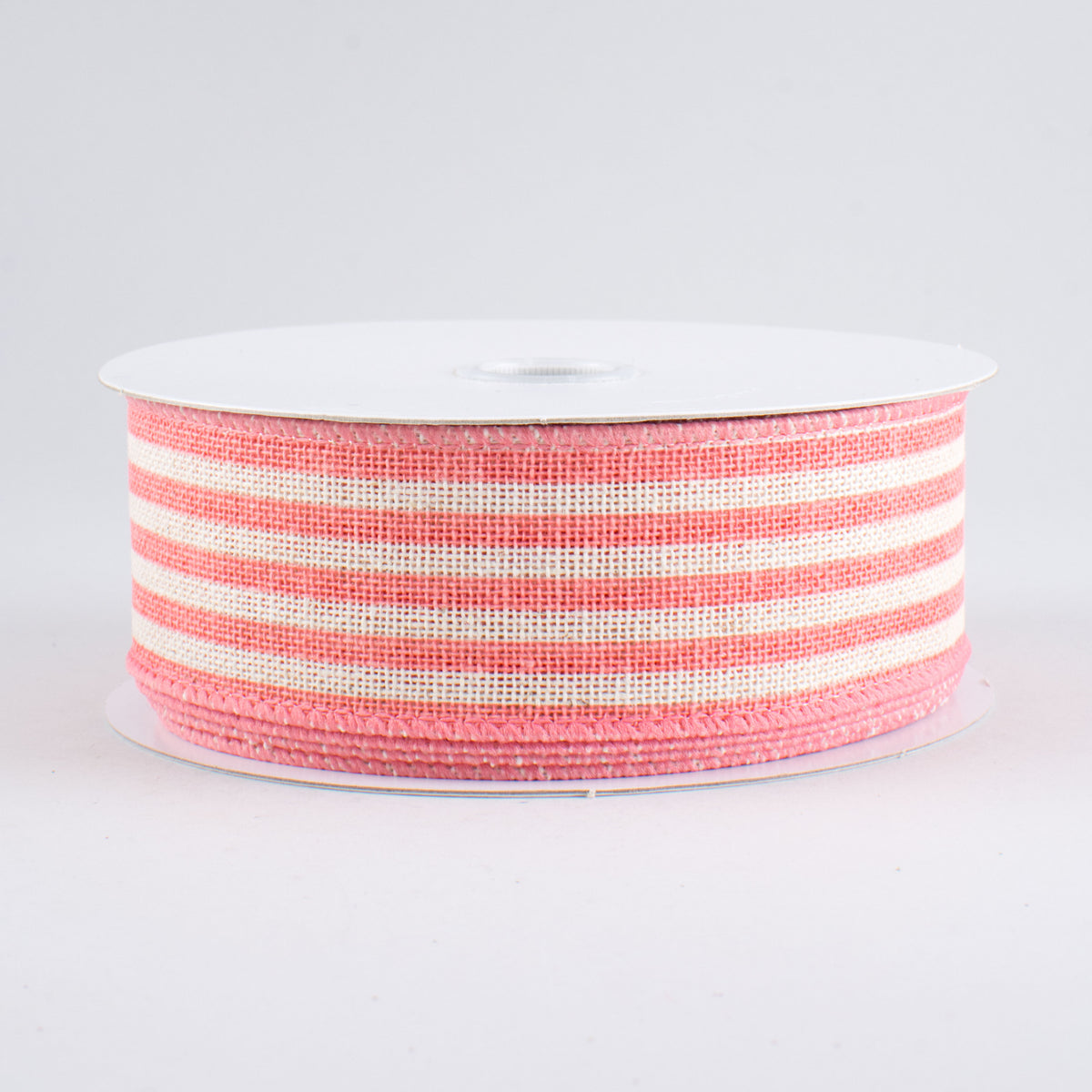 1.5" Pinstripe Cotton Ribbon: Dusty Coral (10 Yards)