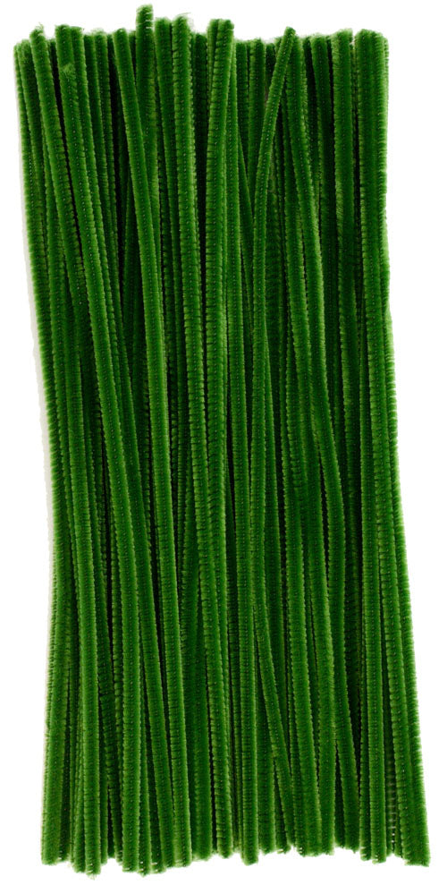 12" Pipe Cleaner Stems: 6mm Chenille Moss Green (100) Lifestyle Photo