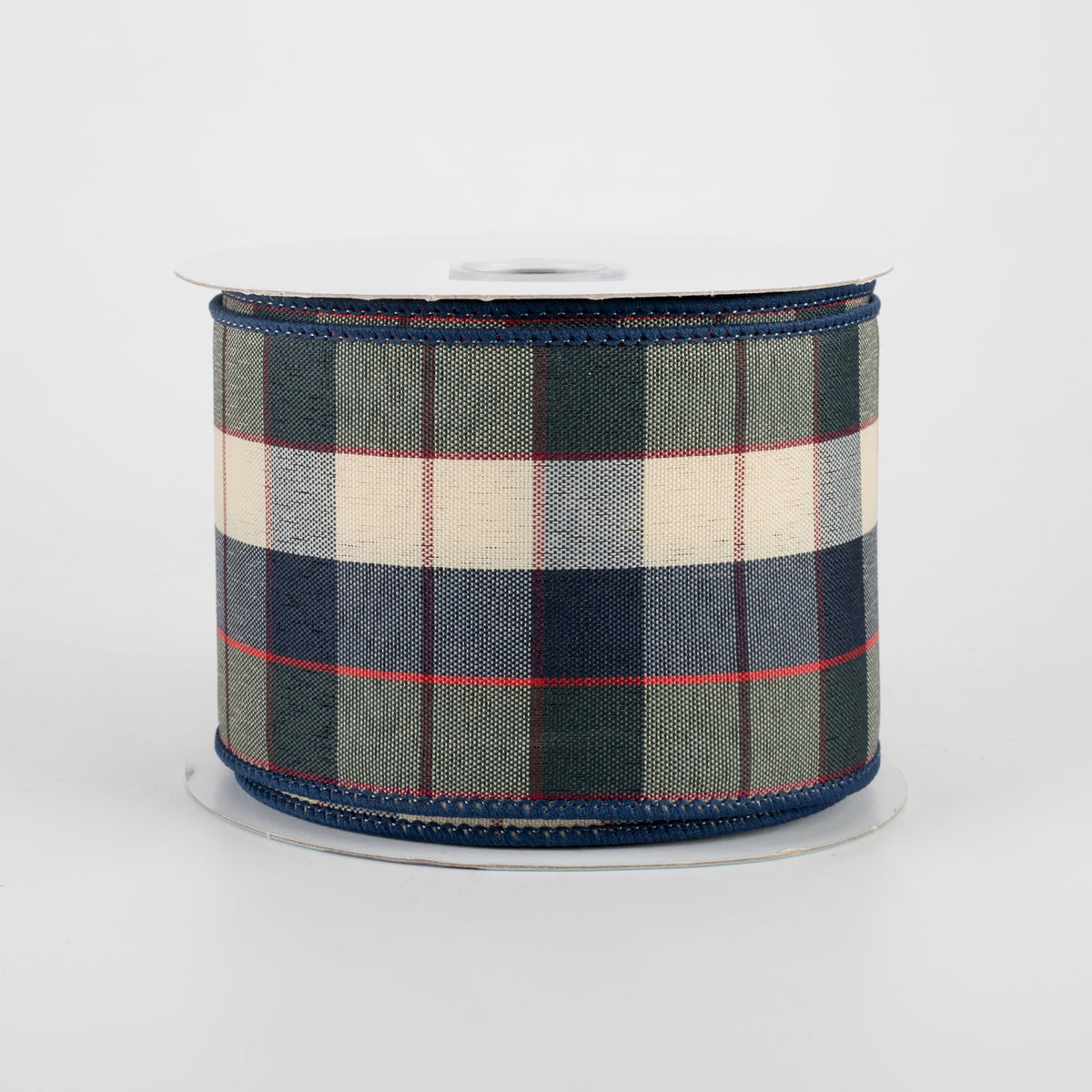 2.5" Plaid Ribbon: Blue, Dark Green, Beige, Burgundy, Red (10 Yards)