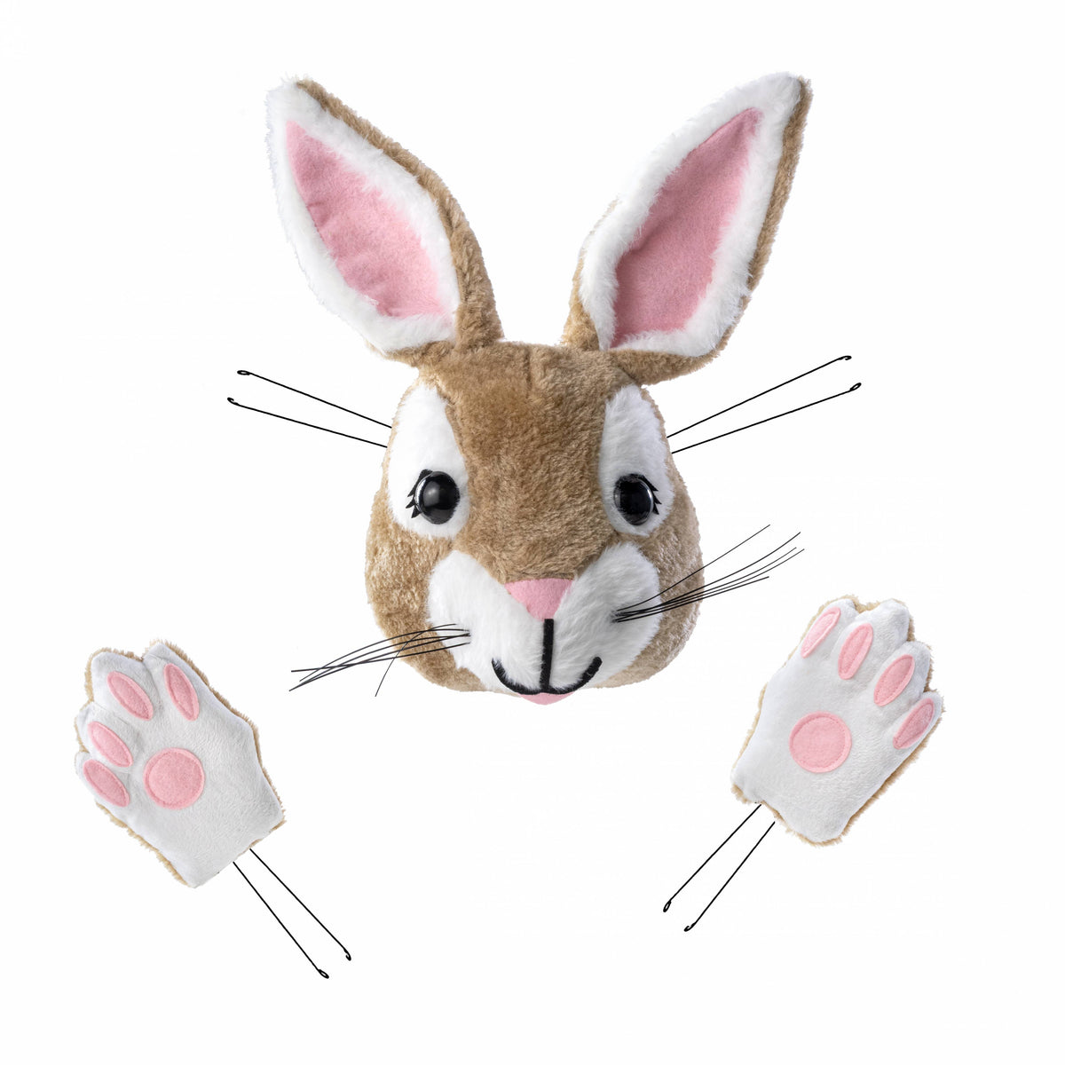Plush Brown Bunny Head & Paws Wreath Decor Kit (3 Pieces) Item Number: HE739904