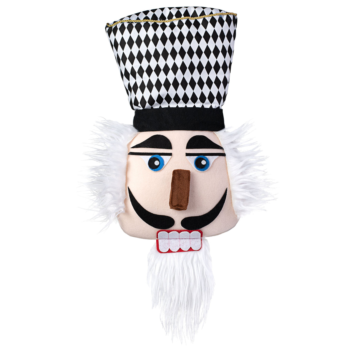20" Plush Diamond Harlequin Nutcracker Head Item Number: 84858BKWT