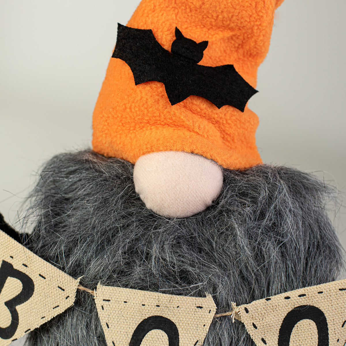 17" Plush Gnome Boo: Orange & Black Bats detail photo 3