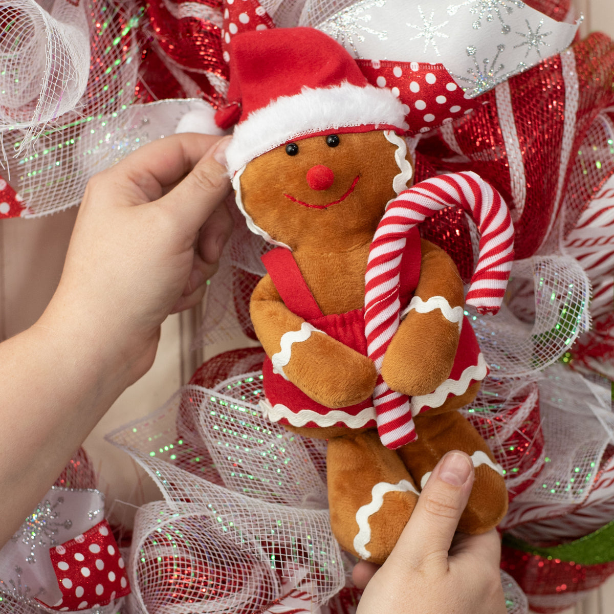 10" Plush Peppermint Gingerbread Ornament: Girl Lifestyle Photo
