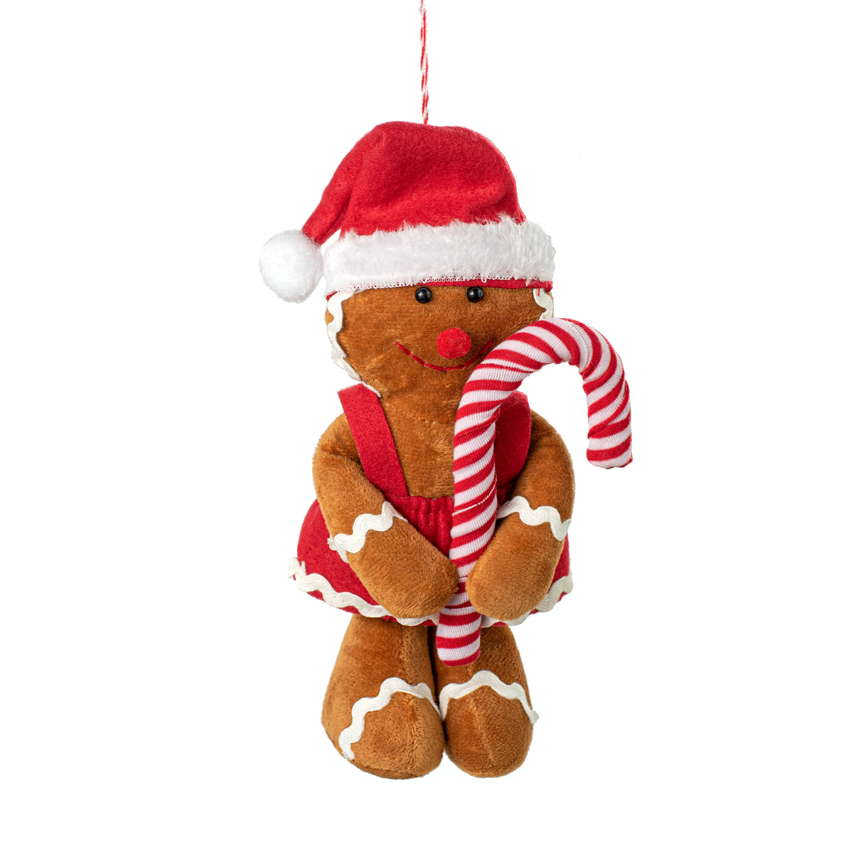 10" Plush Peppermint Gingerbread Ornament: Girl Item Number: 84442BN