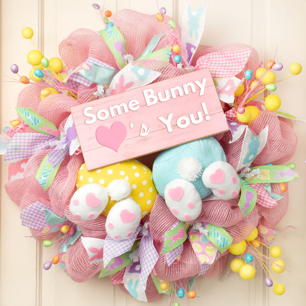8" Plush Polka Dot Bunny Butt: Light Blue Lifestyle Photo