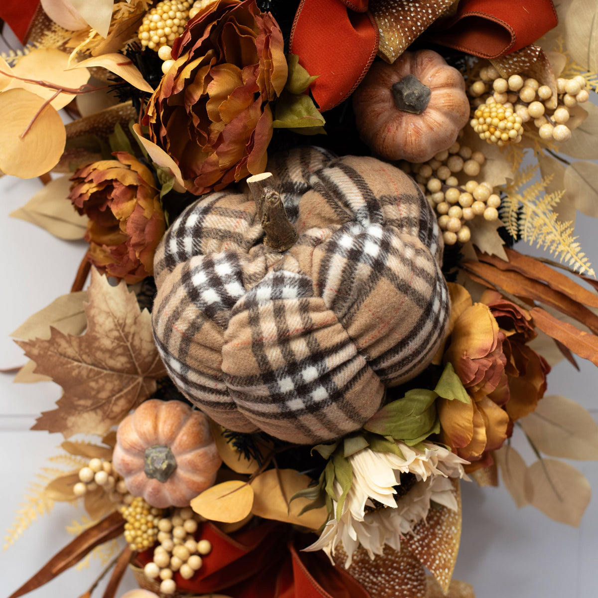 7" Plush Pumpkin: Luxury Plaid detail photo 5