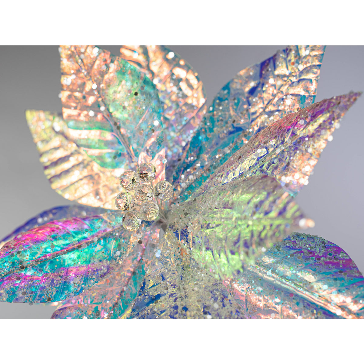 24" Poinsettia Stem: Iridescent Lifestyle Photo