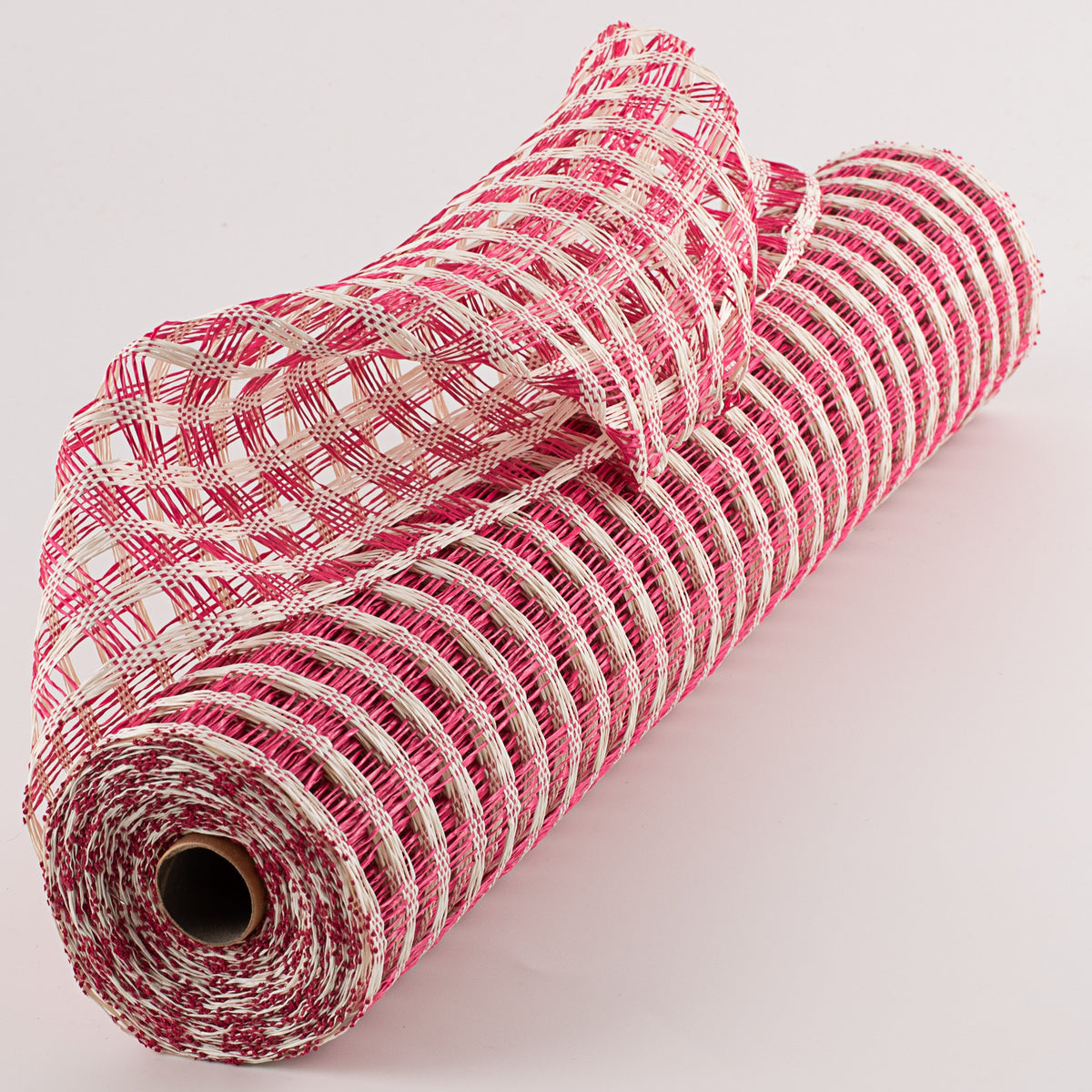 21" Poly Burlap Check Mesh: Fuchsia & Cream Item Number: RP9121H1