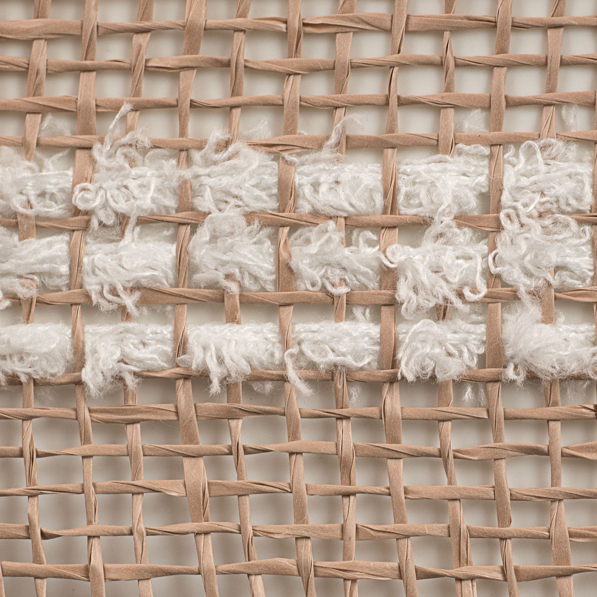 10" Poly Burlap Mesh: Natural Brown with Snowdrift detail photo 3