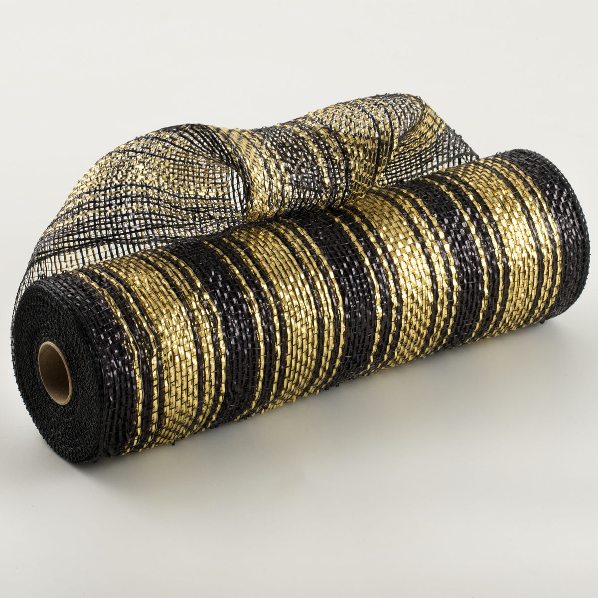 10" Poly Deco Mesh: Black & Gold Metallic Ombré Item Number: XB106310-15