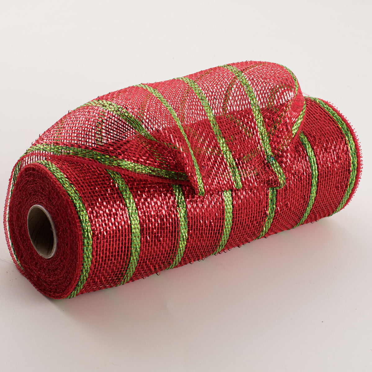 10" Poly Deco Mesh: Deluxe Red/Lime Stripe Item Number: RE1333F6