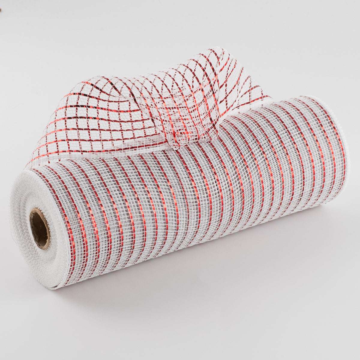 10" Poly Deco Mesh: Matte Red Wide Foil on White Item Number: RY8500A2