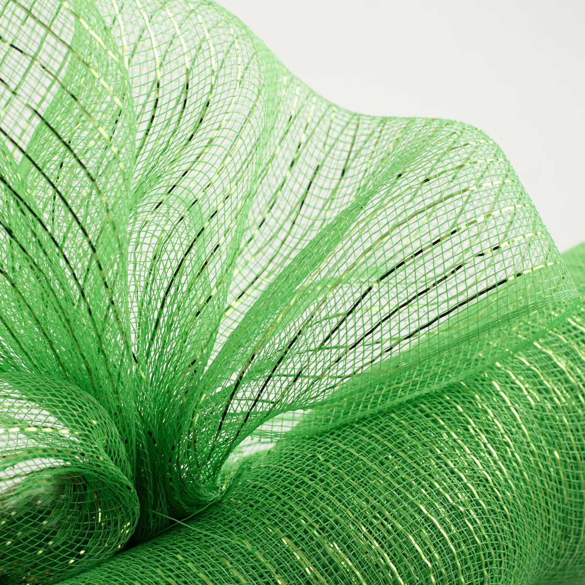 21" Poly Deco Mesh: Metallic Lime Green Lifestyle Photo