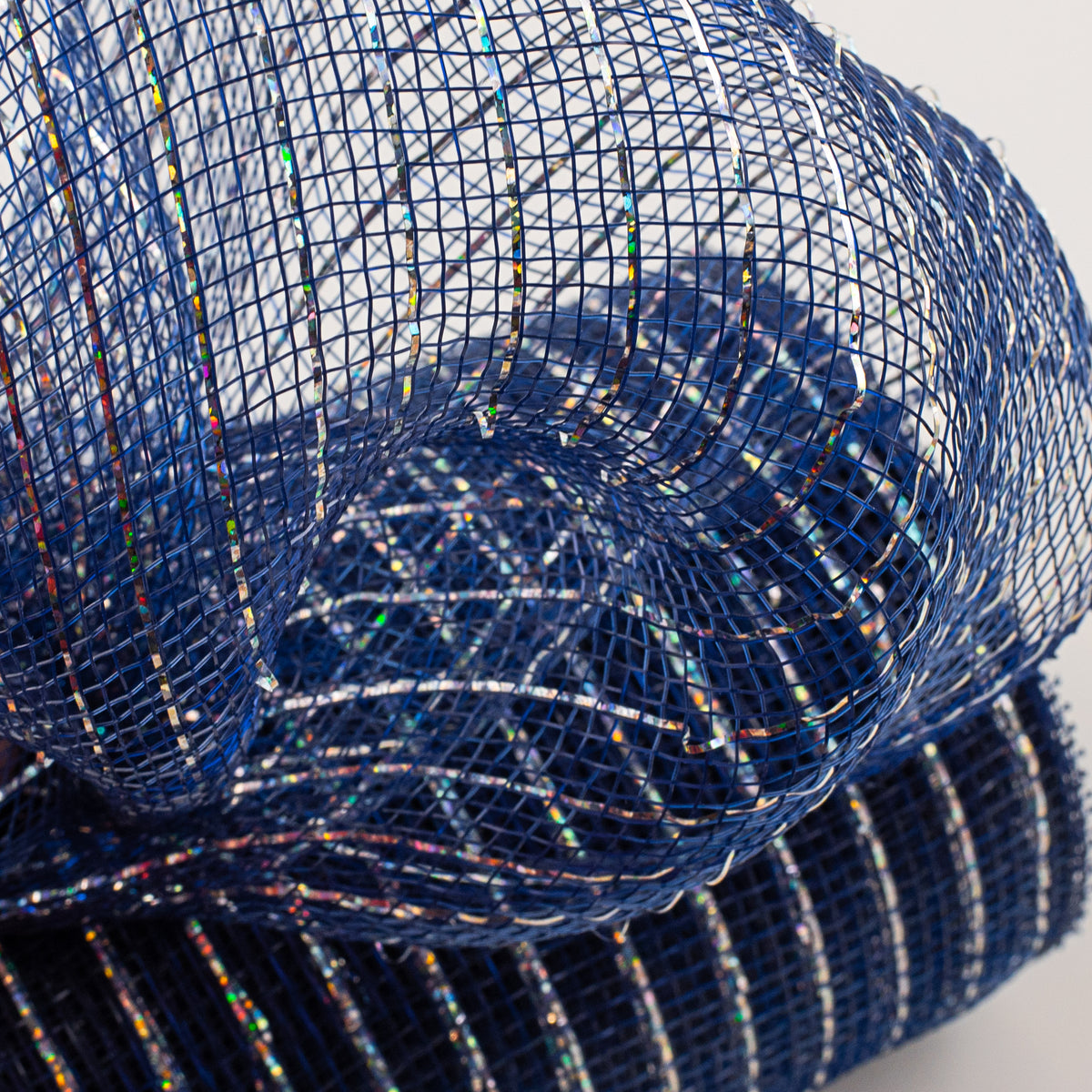 10" Poly Deco Mesh: Metallic Navy/Silver Lifestyle Photo