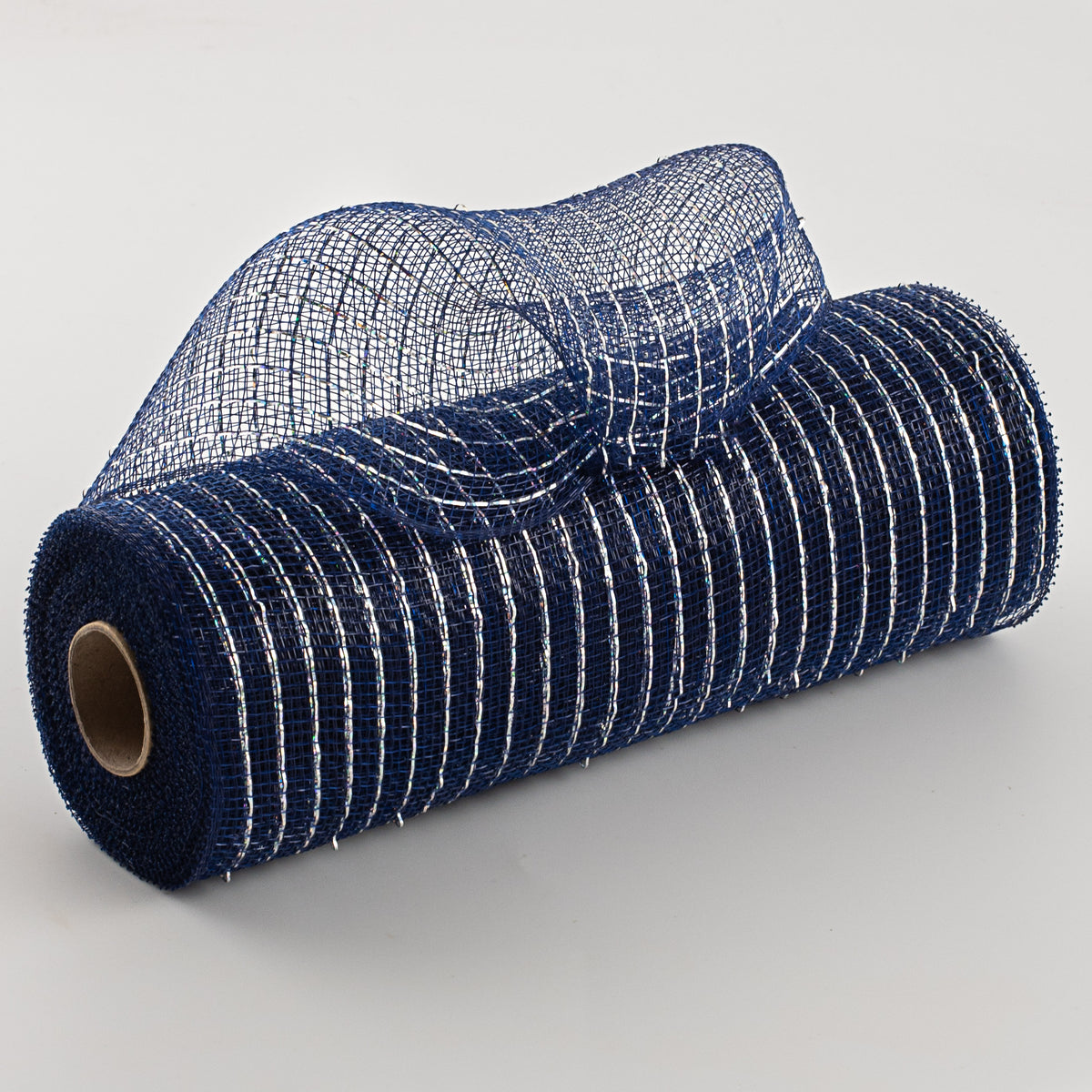 10" Poly Deco Mesh: Metallic Navy/Silver Item Number: RE1301MR