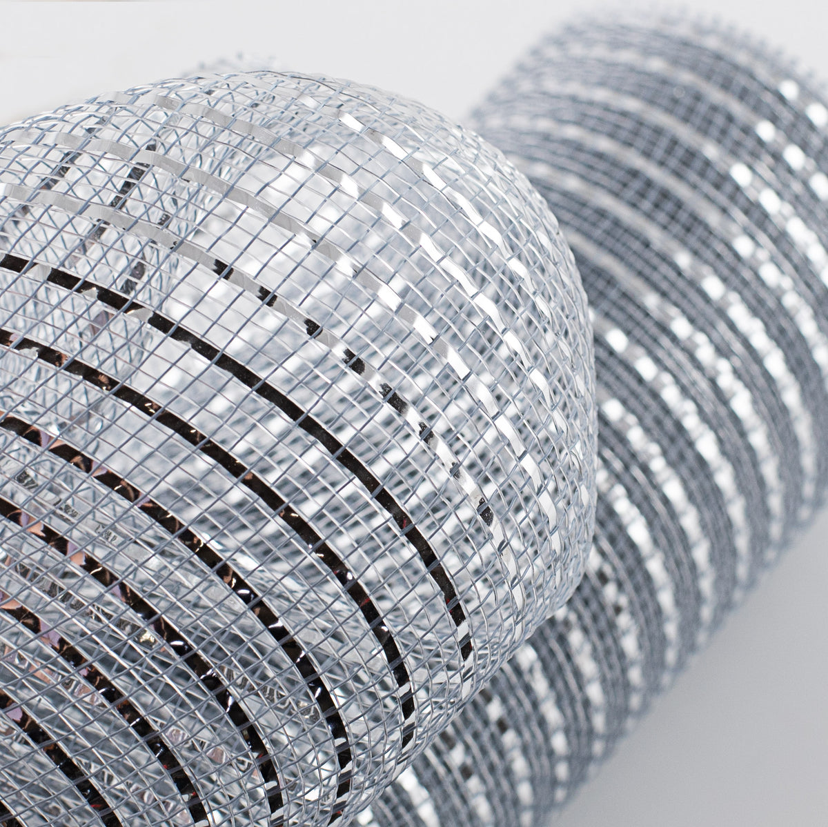 10" Poly Deco Mesh: Wide Foil Metallic Silver Lifestyle Photo