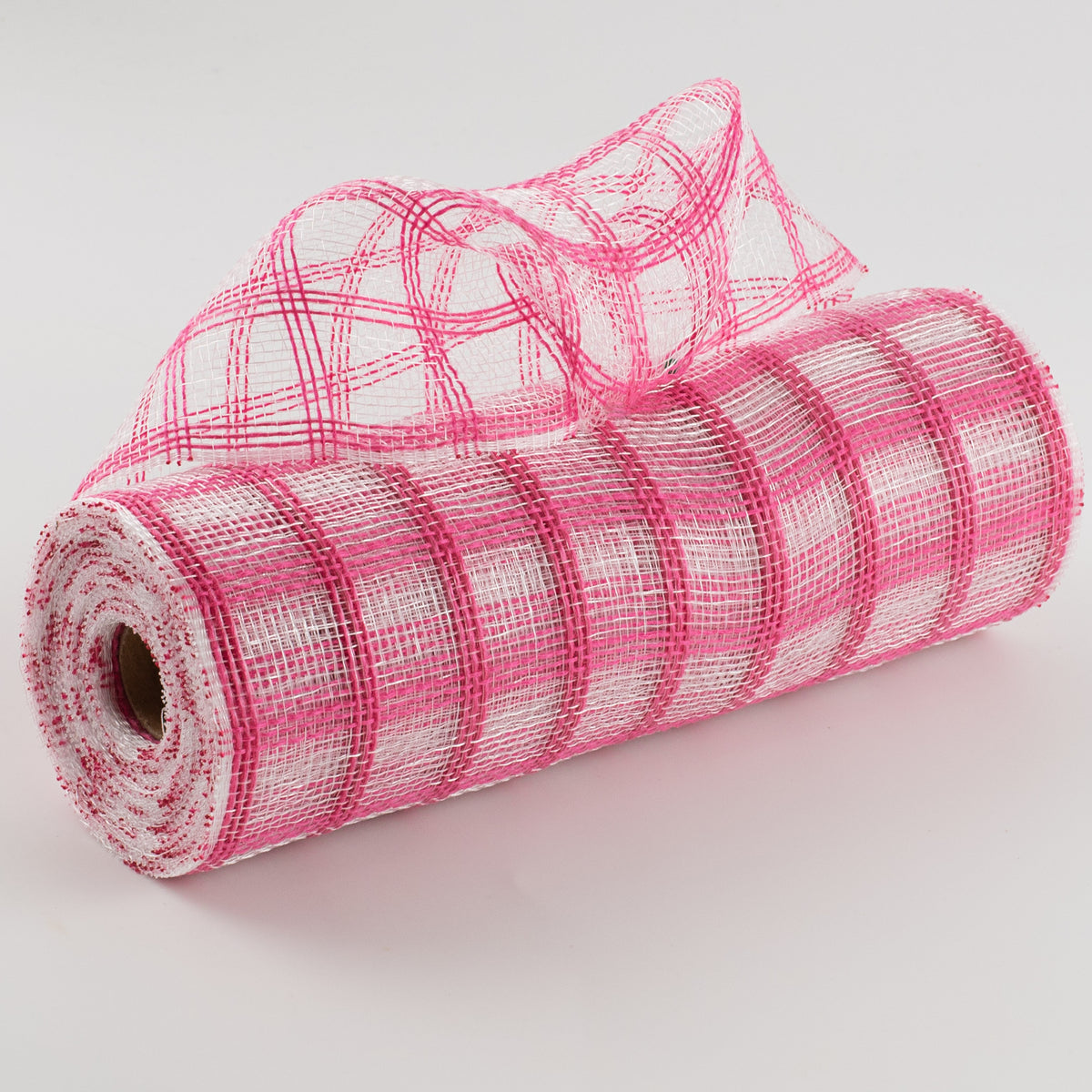 10" Poly Jute Deco Mesh: Dark Pink & Clear Check Item Number: RY8306F1