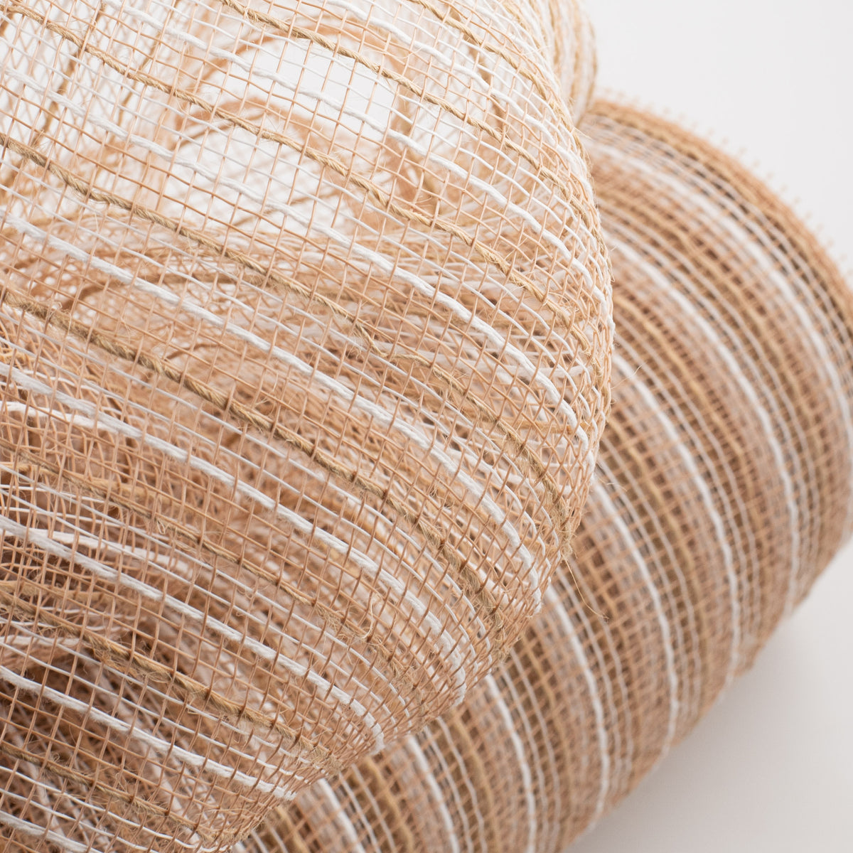 10" Poly Jute Deco Mesh: Natural & White Thin Stripe (10 Yards) Lifestyle Photo