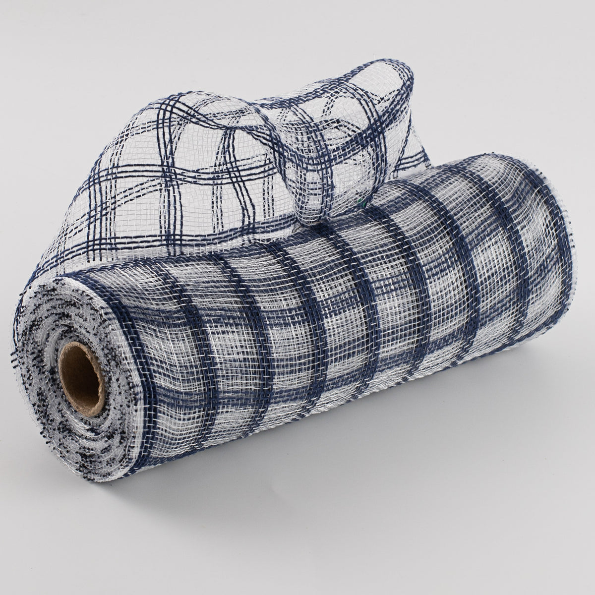 10" Poly Jute Deco Mesh: Navy Blue & Clear Check Item Number: RY830619
