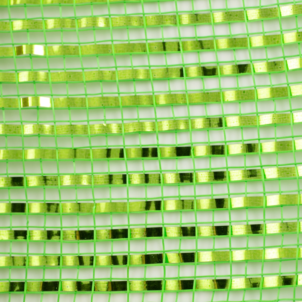 10" Poly Mesh Roll: Deluxe Wide Foil Lime Green detail photo 3