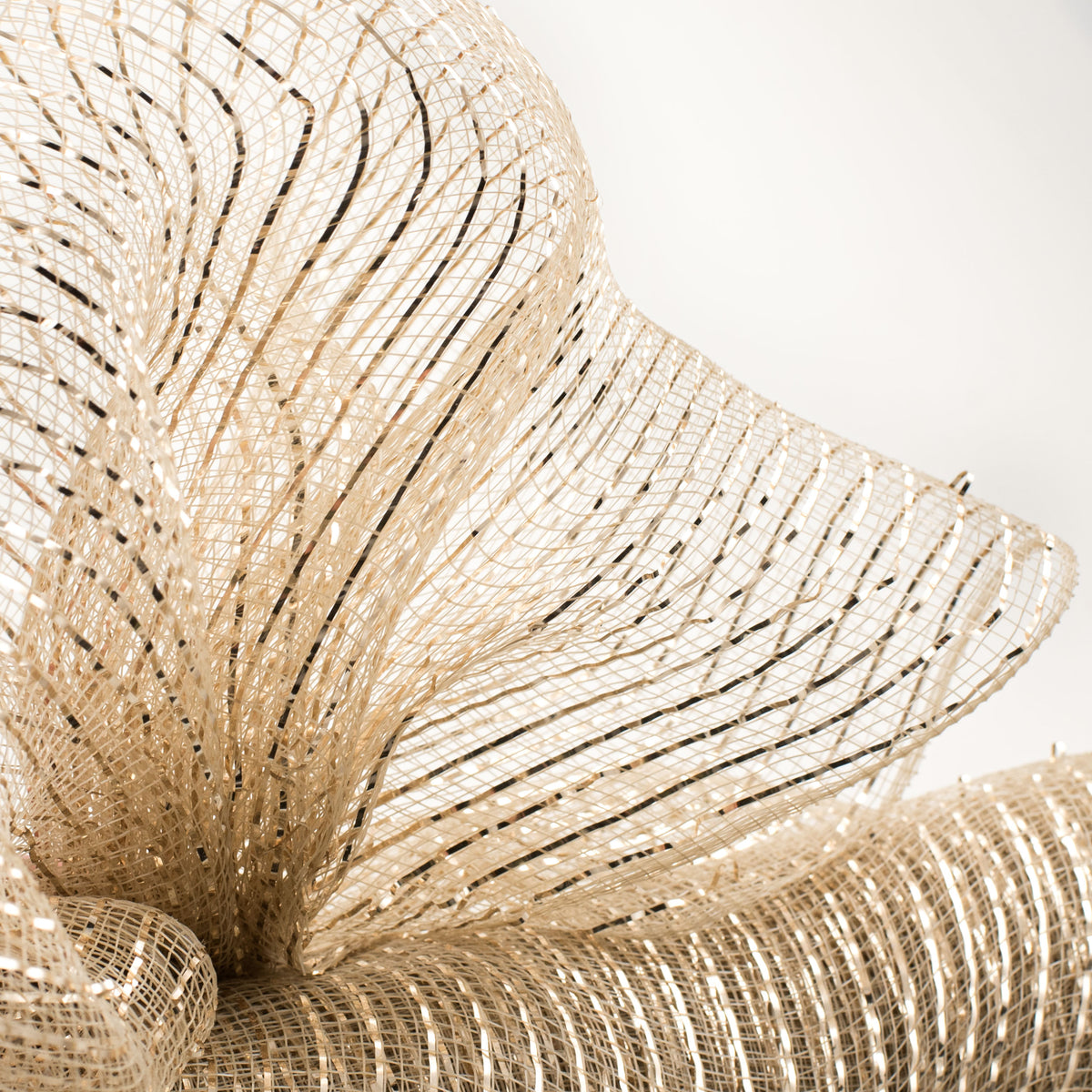 21" Poly Mesh Roll: Metallic Champagne Gold Lifestyle Photo