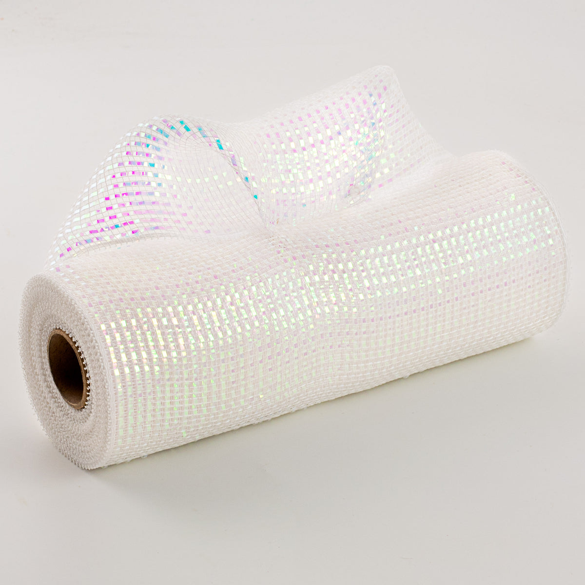 10" Poly Mesh Rolls: Deluxe Wide Foil White Iridescent Item Number: RE1341F1