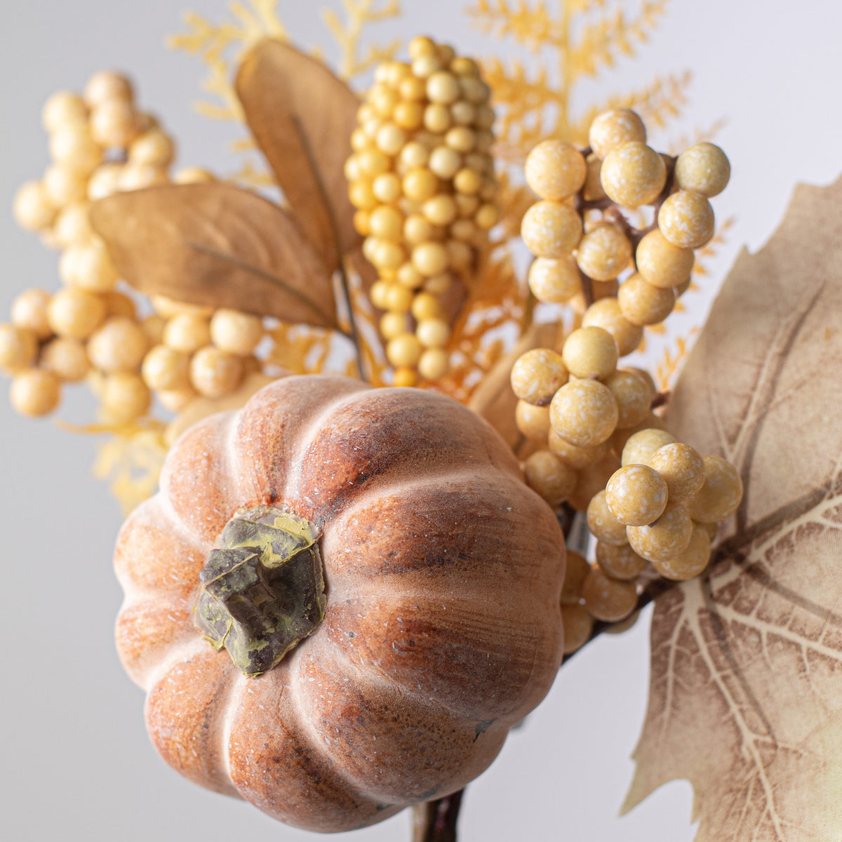 15" Pumpkin Berry Leaves Pick: Fall Browns Lifestyle Photo
