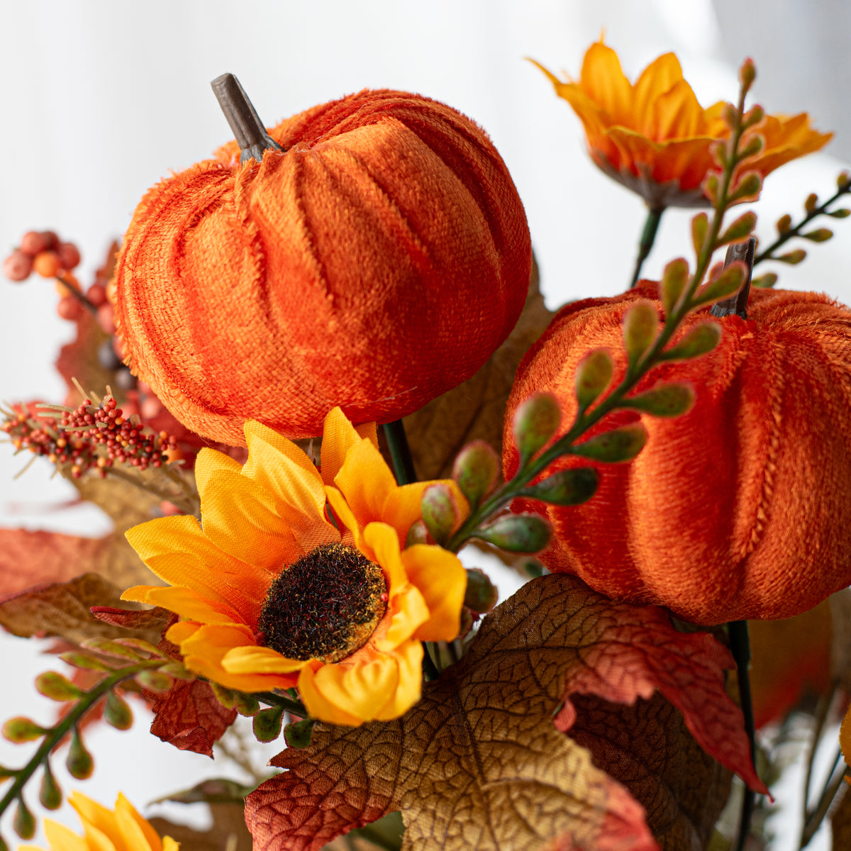 17" Pumpkin, Sunflower & Berry Bush: Fall Hues (12 Stem) Lifestyle Photo